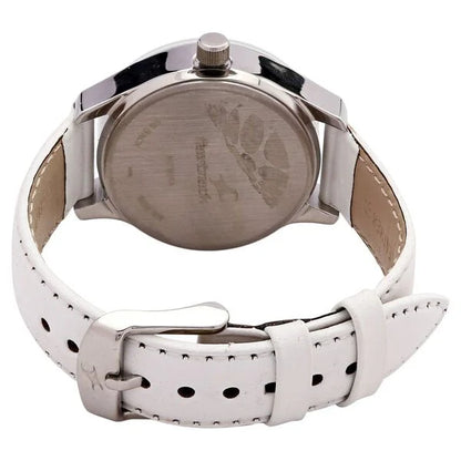 Fastrack Quartz Multifunction Silver Dial Leather Strap Watch for Girls NE6078SL10