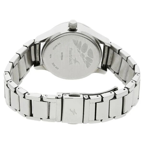 Fastrack Quartz Multifunction Silver Dial Stainless Steel Strap Watch for Girls 6078SM08