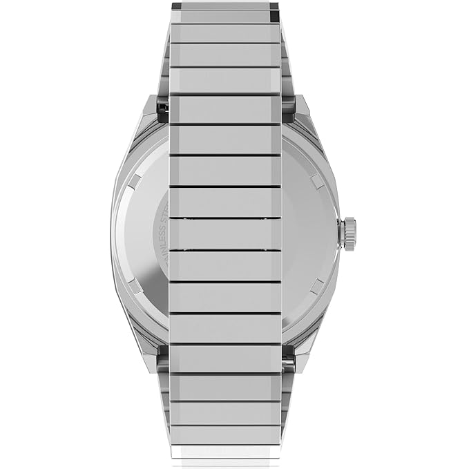 TIMEX E Line Reissue Mechanical Automatic Silver Rectangle Dial & Silver Stainless Steel Bracelet Band Water Resistant Men's Wrist Watch - TW2W70800IK