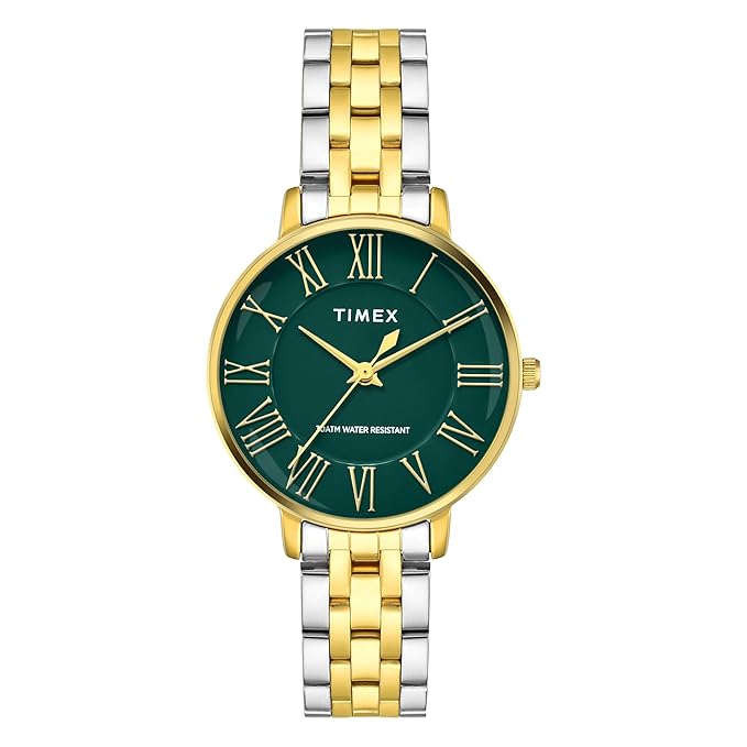 TIMEX Analog Watch for Woman with Round Dial & Water Resistant Women's Wrist Watches TWEL19107