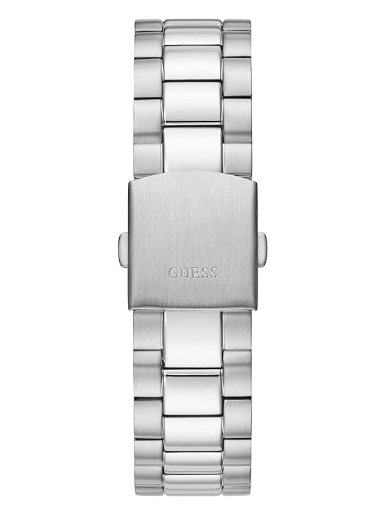GUESS Stainless Steel Analog Men's Black Dial Silver Band Watch-Gw0265G1