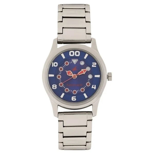 Fastrack Quartz Analog Blue Dial Stainless Steel Strap Watch for Girls 6116SM01