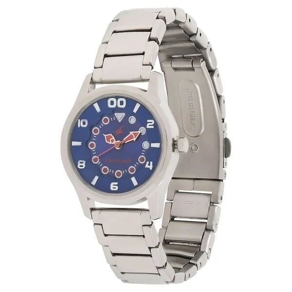 Fastrack Quartz Analog Blue Dial Stainless Steel Strap Watch for Girls 6116SM01