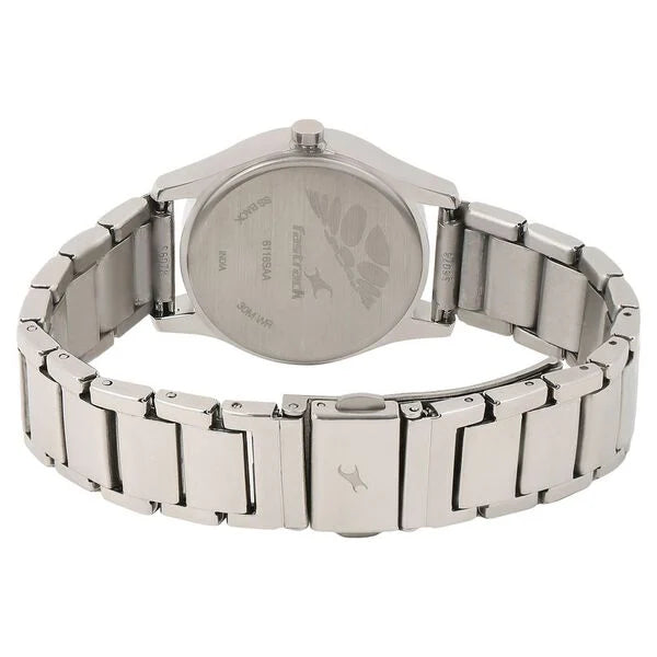 Fastrack Quartz Analog Blue Dial Stainless Steel Strap Watch for Girls 6116SM01