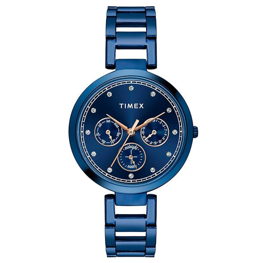 TIMEX Trendline Round 35mm Blue Dial Analog Watch  - For Women TW000X268