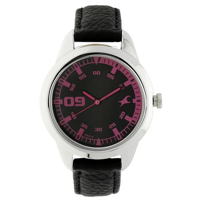 Fastrack Quartz Analog Black Dial Leather Strap Watch for Girls 6129SL02