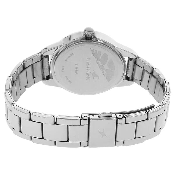 Fastrack Quartz Analog Green Dial Metal Strap Watch for Girls 6129SM02