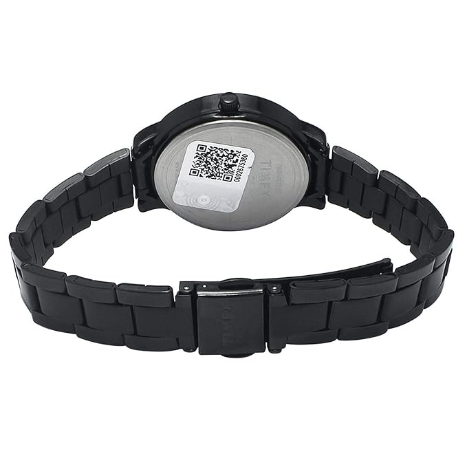 TIMEX Analog Watch for Women with Black Round Dial & Black Stainless Steel TW000T633