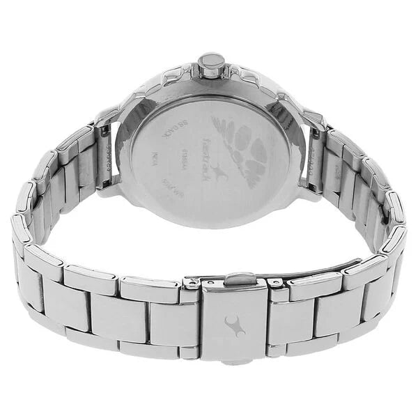 Fastrack Quartz Analog Silver Dial Stainless Steel Strap Watch for Girls NK6135SM01