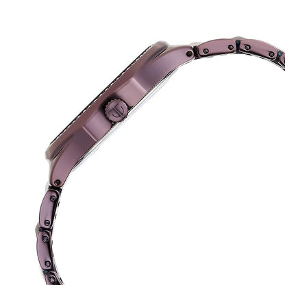 Titan Purple Glitz Quartz Analog Stainless Steel Strap Watch for Women-NS95206QM01