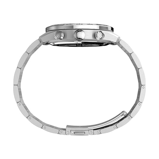TIMEX Waterbury Traditional Analog Blue Round Dial & Silver Stainless Steel Bracelet Band Water Resistant Men's Wrist Watch - TW2Y18500IK