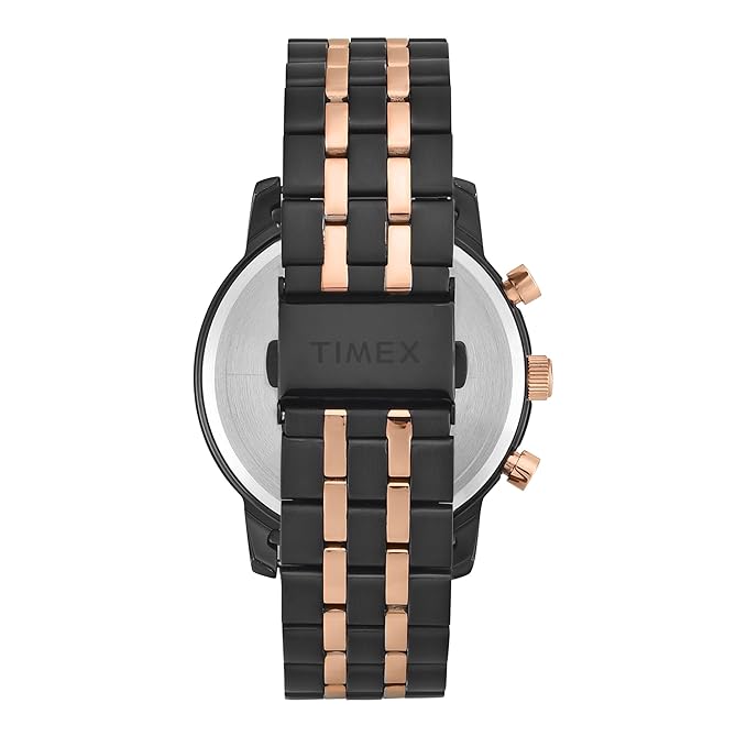 Timex Trendline Men Quartz Black Dial Chronograph Stainless Steel Watch TWEG32202