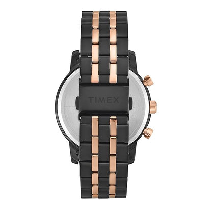 Timex Trendline Men Quartz Black Dial Chronograph Stainless Steel Watch TWEG32202