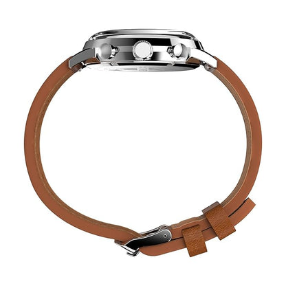 TIMEX Marlin Analog Green Round Dial & Brown Leather Strap Band Water Resistant Men's Wrist Watch - TW2W99100IK