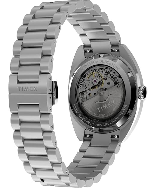 TIMEX Tonneau 37mm Black Dial Mechanical Automatic Men Watch - TW2Y65000IK