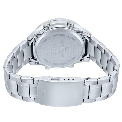 Casio Edifice EFV-C100D-1AVDF Black Analog-Digital Dial Silver Stainless Steel Band Men's Watch World Time 100M Water Resistant EX438