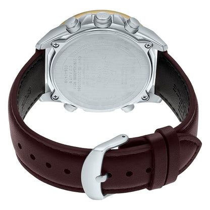 Casio Edifice ECB-900GL-1ADR Gray Analog-Digital Dial Brown Leather Band Men's Watch Smartphone Link Tough Solar EX530