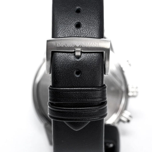 Emporio Armani Leather Analog Black Dial Men Watch AR11243