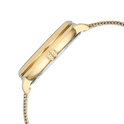 Titan Classique Suave Quartz Multifunction Green Dial Gold Stainless Steel Strap Watch for Men - NT90189YM01