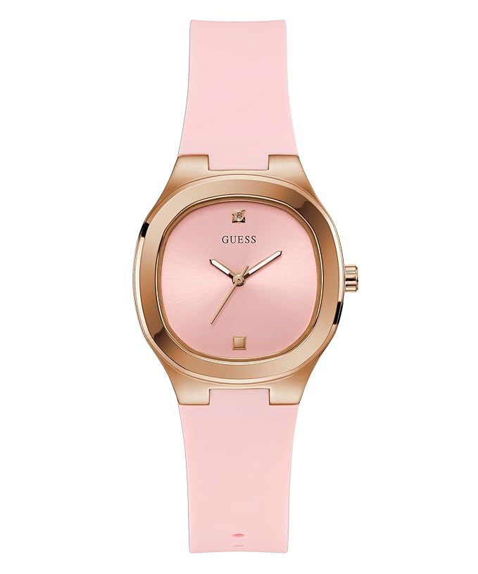 GUESS Silicone Women Pink Analog Square Dial Watch- Gw0658L2, Pink Band
