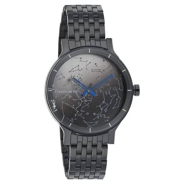 Fastrack Space Rover Quartz Analog Black Dial Stainless Steel Strap Watch for Girls NP6192NM01