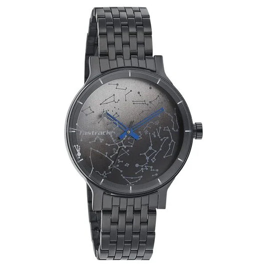 Fastrack Space Rover Quartz Analog Black Dial Stainless Steel Strap Watch for Girls NP6192NM01