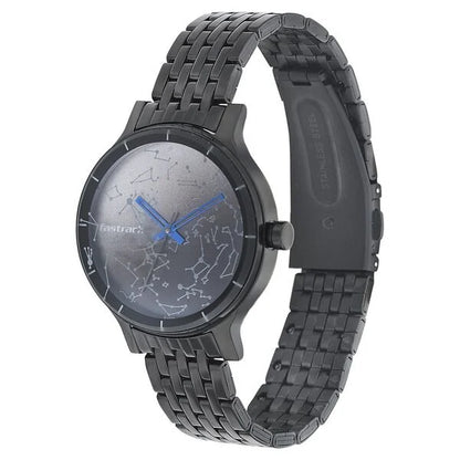 Fastrack Space Rover Quartz Analog Black Dial Stainless Steel Strap Watch for Girls NP6192NM01