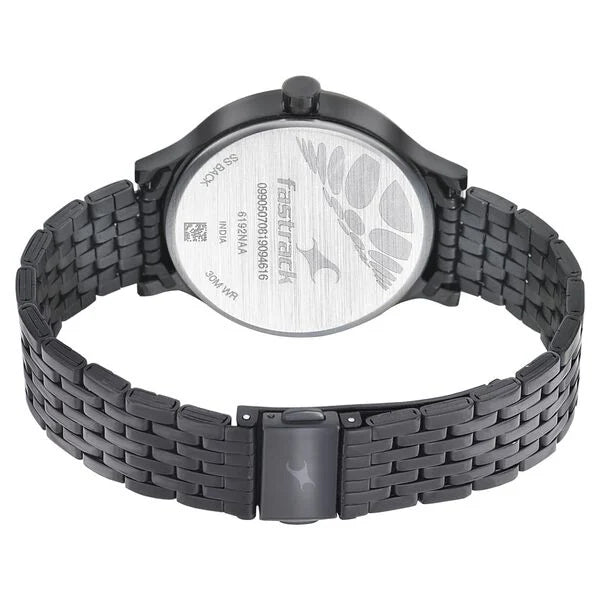 Fastrack Space Rover Quartz Analog Black Dial Stainless Steel Strap Watch for Girls NP6192NM01
