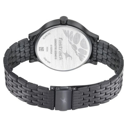 Fastrack Space Rover Quartz Analog Black Dial Stainless Steel Strap Watch for Girls NP6192NM01
