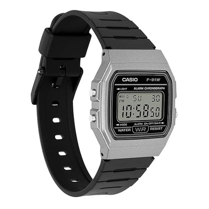 Casio Youth F-91WM-1BDF Digital Clear Watch Unisex D411 X D359 (COMBO)