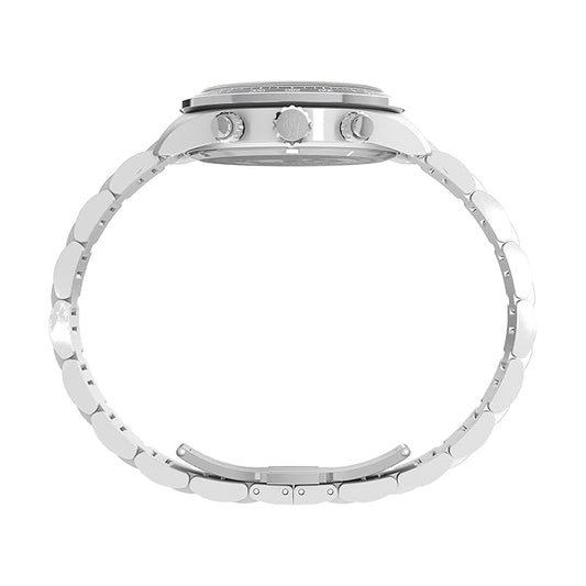 TIMEX Waterbury Heritage Analog Silver Round Dial & Silver Stainless Steel Bracelet Band Water Resistant Men's Wrist Watch - TW2Y19200IK