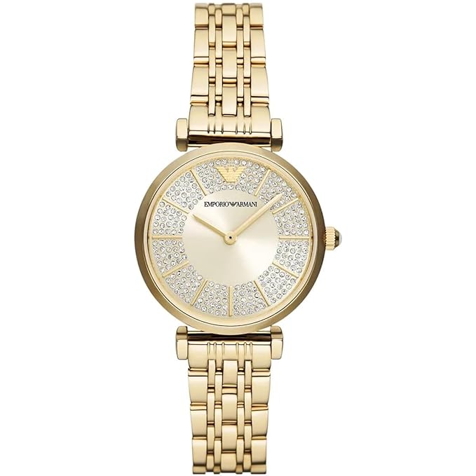 Emporio Armani Stainless Steel Analog Beige Dial Women's Watch-AR11608