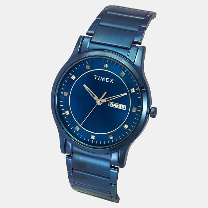 TIMEX Men's Blue Round Analog Stainless Steel Watch TW000R458