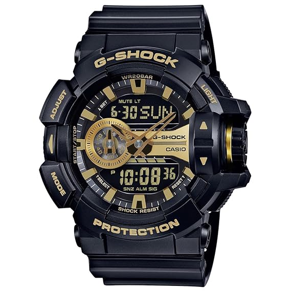 Casio G-Shock GA-400GB-1A9DR Analog-Digital Gold Dial Men Watch Black Resin Strap (G651)