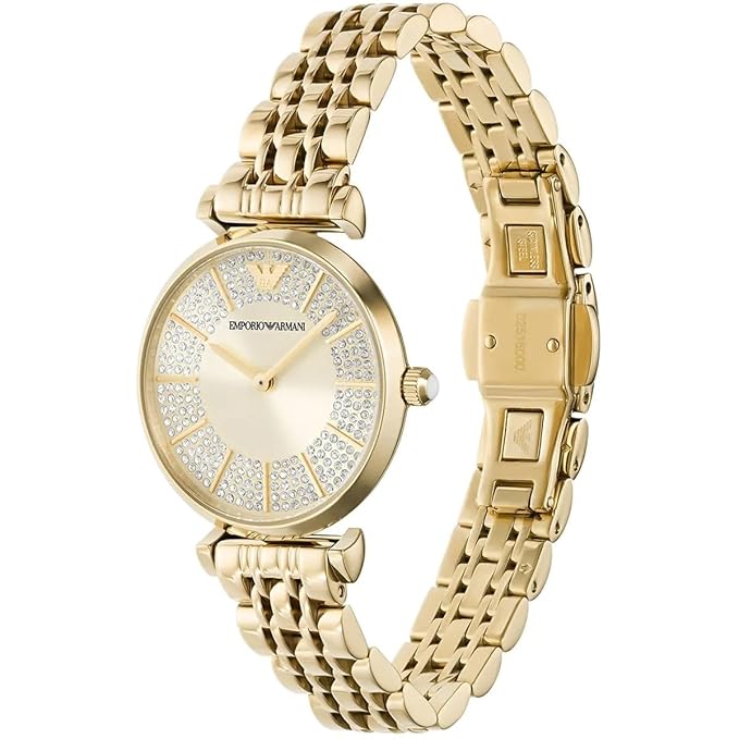 Emporio Armani Stainless Steel Analog Beige Dial Women's Watch-AR11608