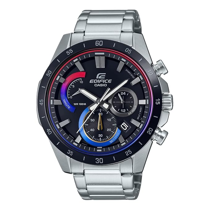 Casio Edifice EFR-573HG-1AVUDF Bluetooth Analog Black Dial Men Watch Silver Stainless Steel Strap (EX540)