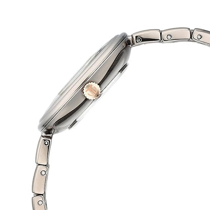 Titan Aura Phase Quartz Analog Grey Dial with Black Stainless Steel Strap Watch for Women-NT95240KM01