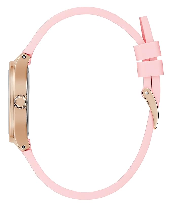 GUESS Silicone Women Pink Analog Square Dial Watch- Gw0658L2, Pink Band
