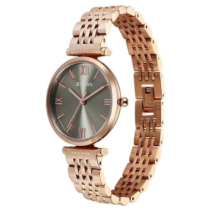 Titan Workmode Quartz Analog Grey Dial Metal Strap Watch for Women - 95313WM01