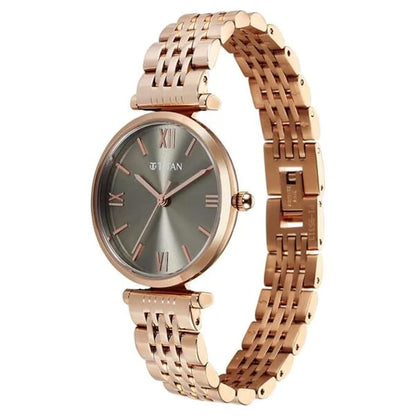 Titan Workmode Quartz Analog Grey Dial Metal Strap Watch for Women - 95313WM01