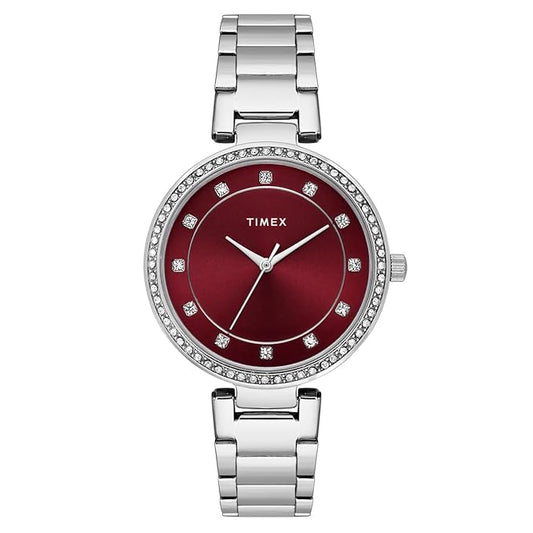 TIMEX Champagne Round Dial Analog Women's Watch - TWEL18712