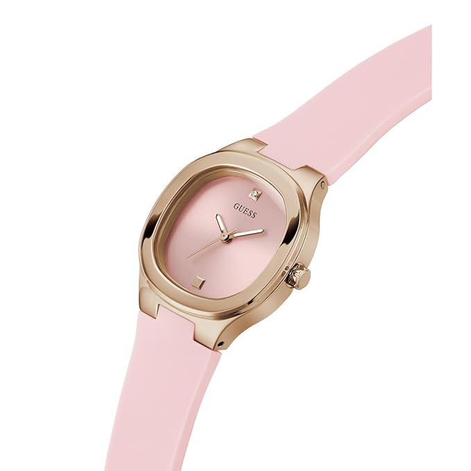 GUESS Silicone Women Pink Analog Square Dial Watch- Gw0658L2, Pink Band