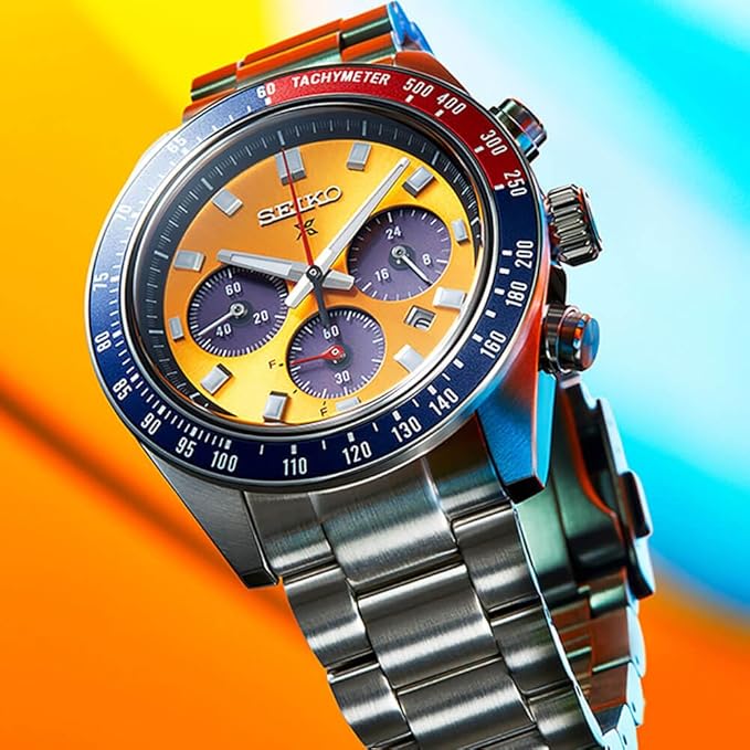 SEIKO Men's SSC947P1 Prospex Speedtimer Watch, Yellow, Modern