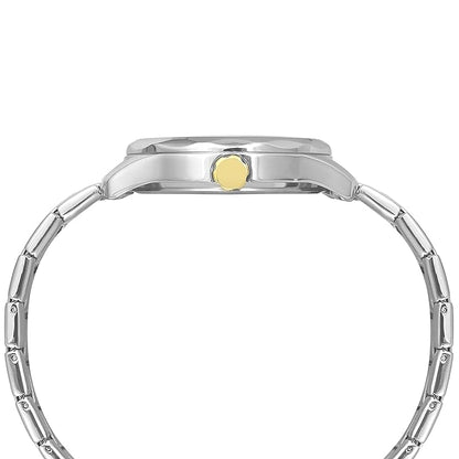 TIMEX Analog Watch for Man with White Round Dial & Two Tone Stainless Steel Bracelet Band Water Resistant Men's Wrist Watches - TW0TG7616