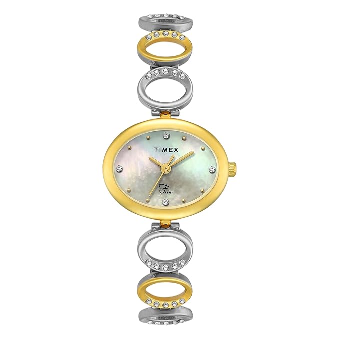 TIMEX Fria White Oval Dial Analog Women's Watch - TWEL24000