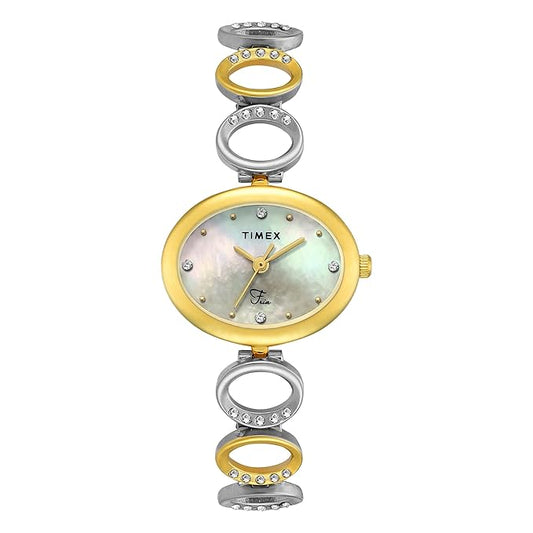 TIMEX Fria White Oval Dial Analog Women's Watch - TWEL24000