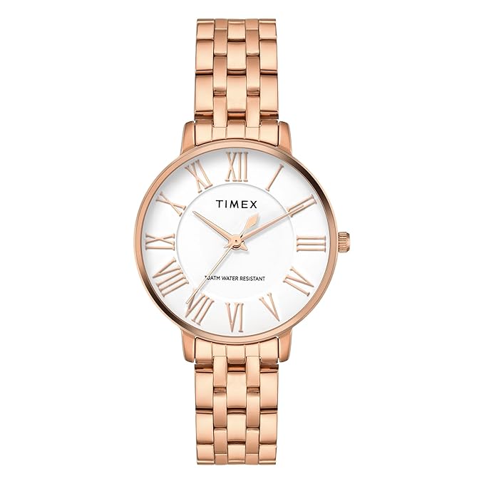 TIMEX Analog Watch for Woman with Round Dial & Water Resistant Women's Wrist Watches TWEL19108