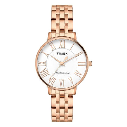 TIMEX Analog Watch for Woman with Round Dial & Water Resistant Women's Wrist Watches TWEL19108