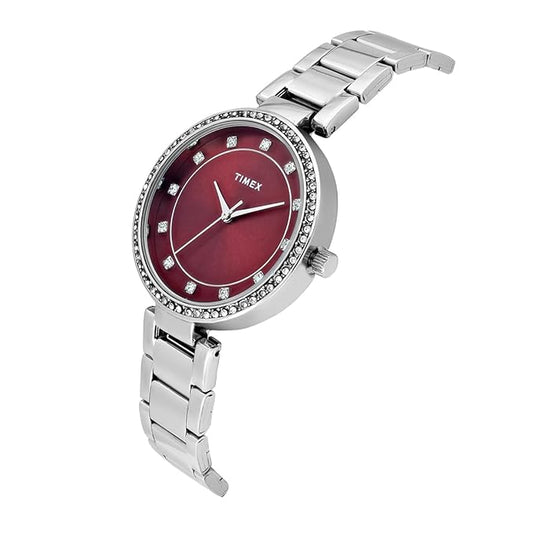 TIMEX Champagne Round Dial Analog Women's Watch - TWEL18712