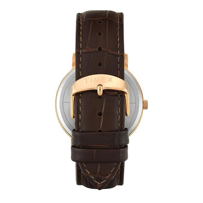 Timex Trendline Men Quartz Blue Dial Multi-Function Leather Watch TWTG12804